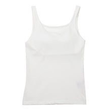 画像をギャラリービューアに読み込む, タンクトップ カップ付き インナー レディース 綿混 M L LL リラックス アンダーウェア 女性 肌着 下着 敏感肌 肌に優しい コットン 綿 シンプル 無地 定番 黒 白 30代 40代 50代 60代
