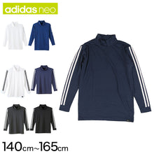 画像をギャラリービューアに読み込む, adidas neo ハイネック ロングスリーブシャツ キッズ 140cm～160cm (アディダス グンゼ GUNZE スポーツ シャツ ジュニア 男の子 長袖 インナー 暖かい 冬 140cm 150cm 160cm) (在庫限り)
