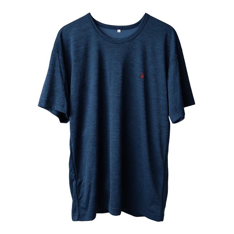 メンズ 半袖 メッシュ tシャツ インナー ブランド プレイボーイ M～LL 下着 夏 春 薄手 肌着 インナーシャツ クルーネック 丸首 ワンポイント 紳士 トップス 紳士肌着 男 アンダーウェア (在庫限り)