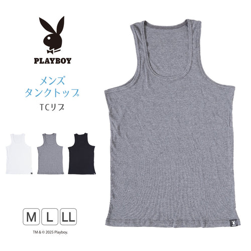 メンズ タンクトップ ノースリーブ インナー ブランド 紳士 トップス PLAYBOY M～LL (プレイボーイ PLAY BOY ランニング スリーブレス ランニングシャツ 紳士肌着 男 アンダーウェア playboy) (在庫限り)