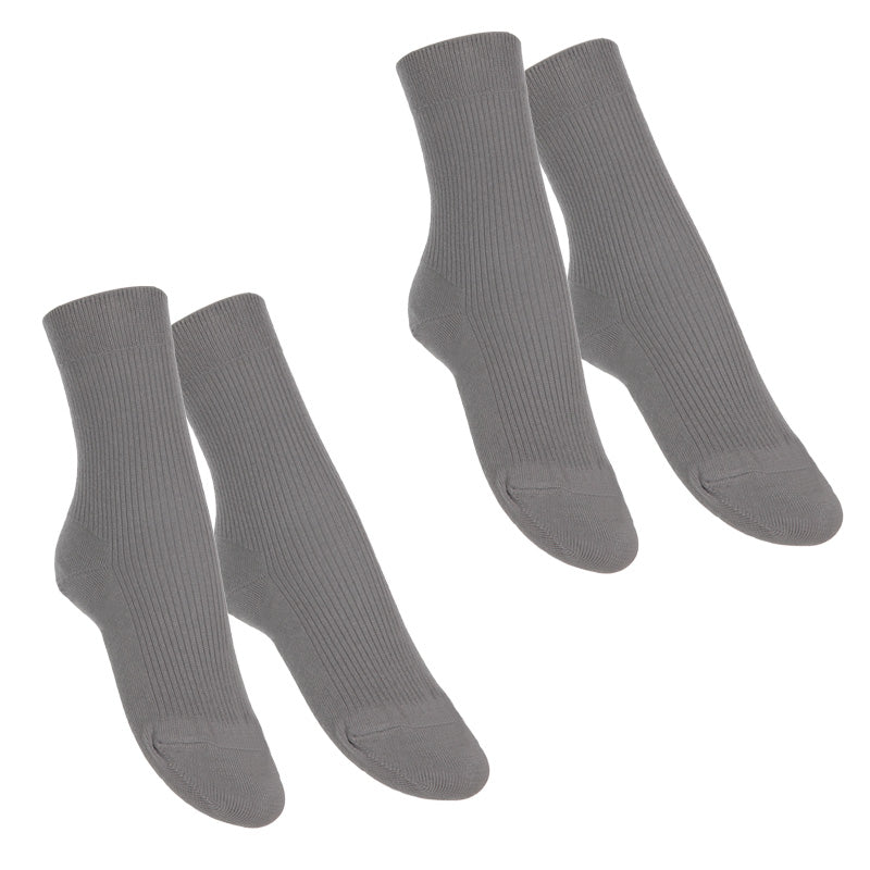 婦人 ソックス ロークルー クルー丈ソックス レディース 靴下 リブ アツギ WORK-Fit 2足組 22-23cm・24-25cm (婦人 女性 ワークフィット リブソックス くつ下 くつした シンプル 無地) (在庫限り)