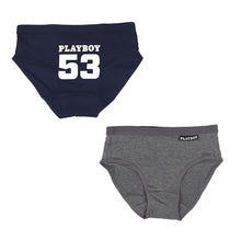 画像をギャラリービューアに読み込む, レディース ショーツ 2枚組 婦人 シンプル ブランド PLAYBOY M L LL 下着 肌着 インナー PLAY BOY かっこいい 綿混
