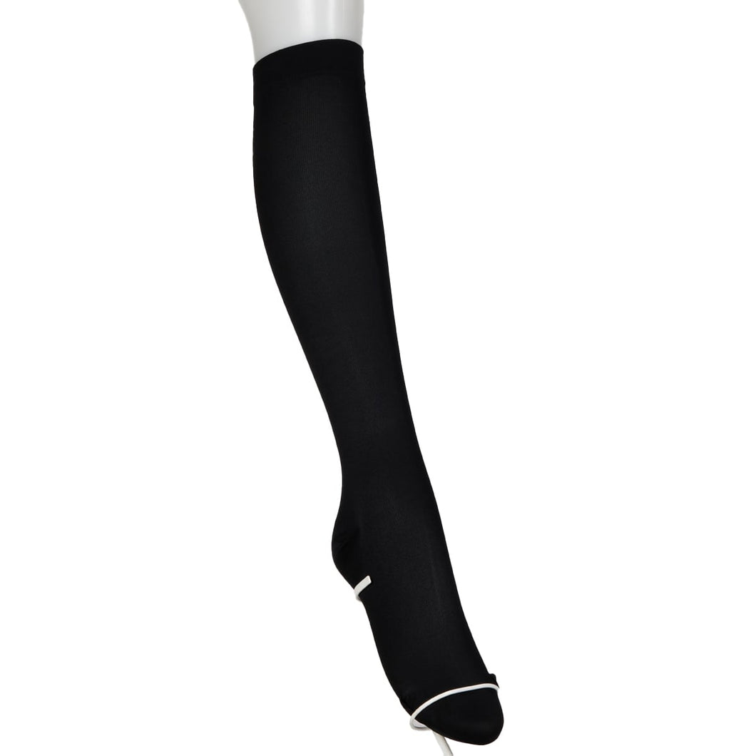 ハイソックス レディース 着圧ソックス 靴下 黒 ベージュ 肌色 ショートストッキング 強め 21-23cm・23-25cm アツギ 着圧 加圧ソックス 無地