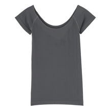 画像をギャラリービューアに読み込む, インナー レディース 半袖 フレンチ袖 2分袖 ひびきにくい 肌着 深あき オフショルダー アツギ M L 婦人 黒 ベージュ 肌色 下着 アスティーグ ASTIGU
