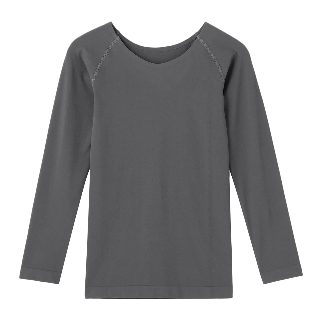 インナー レディース 八分袖 8分袖 長袖 ひびきにくい 肌着 丸首 クルーネック オフショルダー アツギ M L 婦人 黒 ベージュ 肌色 下着 アスティーグ ASTIGU