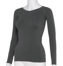 画像をギャラリービューアに読み込む, インナー レディース 八分袖 8分袖 長袖 ひびきにくい 肌着 丸首 クルーネック オフショルダー アツギ M L 婦人 黒 ベージュ 肌色 下着 アスティーグ ASTIGU
