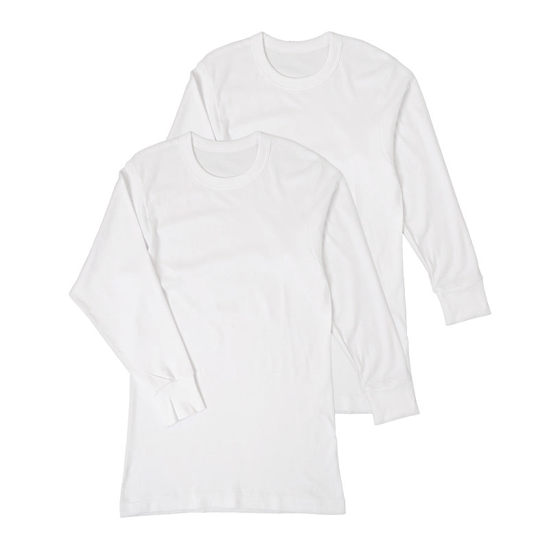 メンズ 長袖シャツ 綿100 スムース 長袖丸首Tシャツ 丸首 肌着 2枚組 インド綿 M L LL インナー 紳士 綿 綿100% コットン クルーネック 男 アンダーウェア まとめ買い