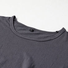 画像をギャラリービューアに読み込む, メンズ インナー Tシャツ 半袖 丸首 クルーネック 綿素材 夏 吸水速乾 ムレない ストレッチ 伸縮性 サラサラ 下着 肌着 クレープ サラッとした着心地 汗で蒸れにくい 白 黒 グレー ネイビー M L LL (在庫限り)
