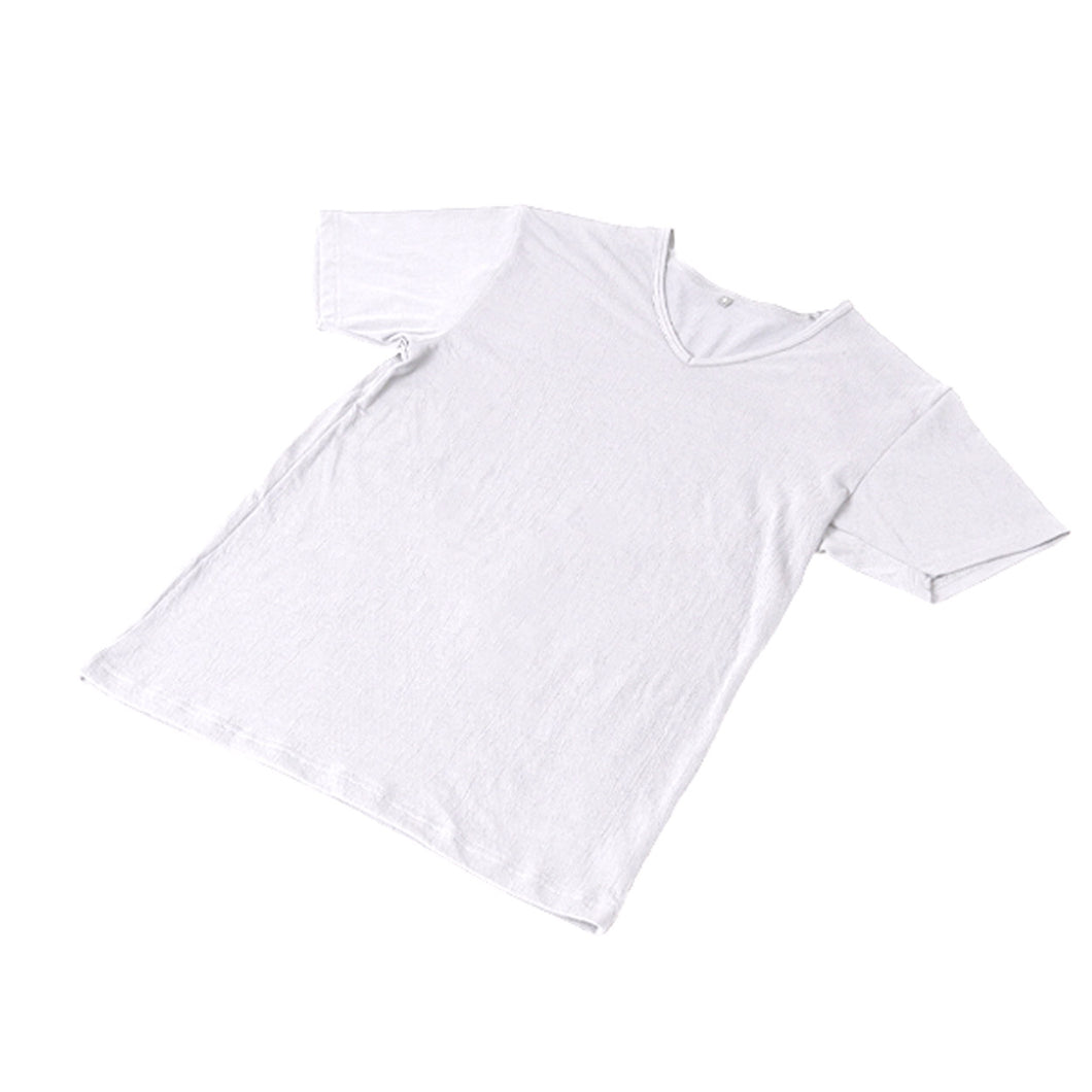 メンズ インナー Tシャツ 半袖 Vネック クルーネック 綿素材 夏 吸水速乾 ムレない ストレッチ 伸縮性 サラサラ 下着 肌着 クレープ サラッとした着心地 汗で蒸れにくい 白 黒 グレー ネイビー M L LL (在庫限り)