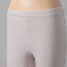 画像をギャラリービューアに読み込む, レディース ボトムス ひざサポート 7分丈 綿素材使用 ストレッチ生地 伸縮性 パワーネット ヨガ ウォーキング 立ち仕事 らくらく レギンス M L LL パープル ベージュ グレー  M～LL (在庫限り)
