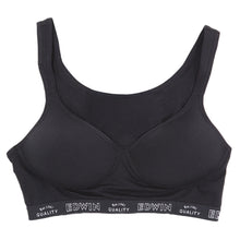 画像をギャラリービューアに読み込む, レディース ノンワイヤーブラ モールドカップブラ EDWIN 綿素材 フィット感 柔らかい 着け心地 快適 優しい肌触り ストレッチ 動きやすい 快適 下着 インナー ブラジャー ロゴ入り 女子 M L 黒 チャコール グレー
