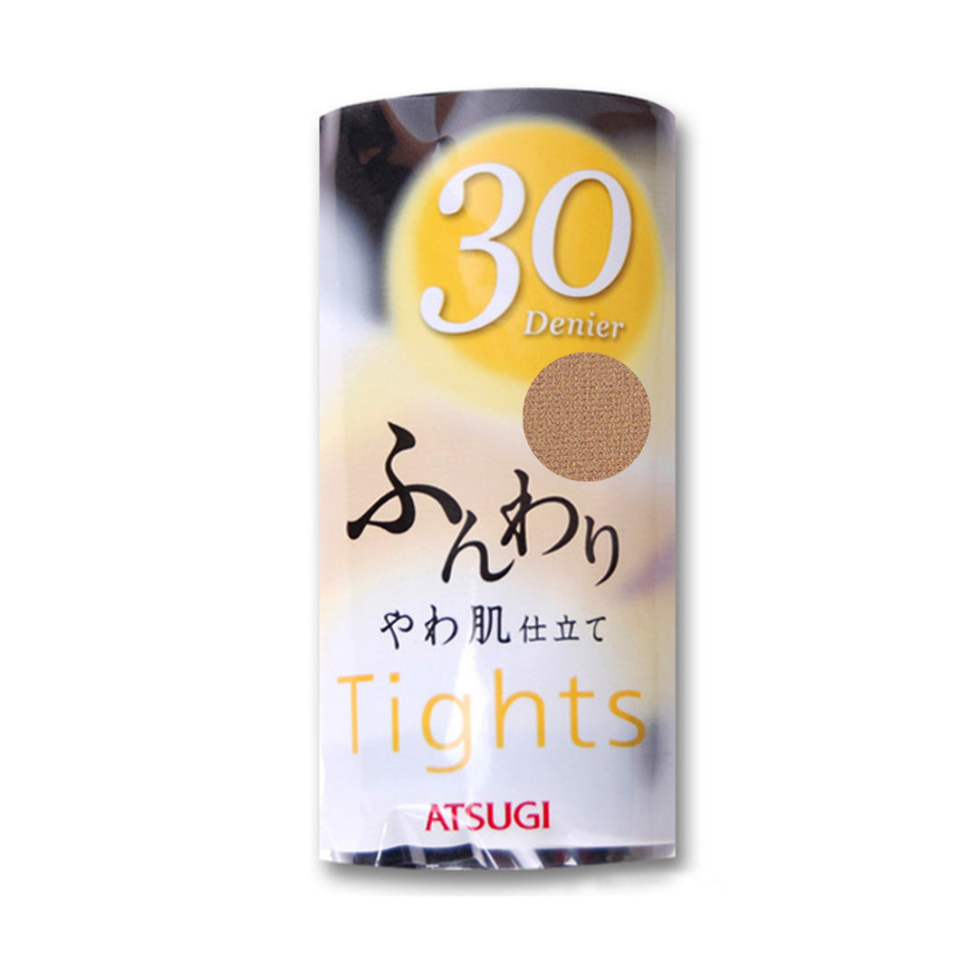 タイツ レディース アツギ 薄手 30デニール S-M～L-LL (肌色 ベージュ 黒 ブラウン カラータイツ ストッキング 春 秋 コンパクト 個包装) (在庫限り)
