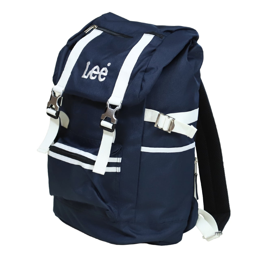 Lee フラップ型リュック 通学 女子 男子 リュックサック 横幅32cm×高さ47cm×マチ13cm (黒 紺 学校 スクール 通学リュック かぶせリュック 被せリュック 部活 バッグ ブランド リー) (送料無料) (在庫限り)
