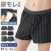 画像をギャラリービューアに読み込む, 尿漏れ ニットトランクス 前あき 尿漏れパンツ 男性用 メンズ 軽失禁 尿もれ 本体綿100% M L LL 失禁パンツ 尿もれ 軽失禁 失禁対策 尿漏れケア 前開き 紳士肌着 介護 老人 敬老の日 プレゼント ギフトにおすすめ
