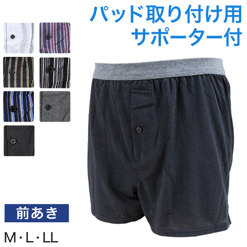 尿漏れ ニットトランクス 前あき M～LL (尿漏れパンツ 男性用 メンズ 軽失禁 尿もれ 本体綿100%)