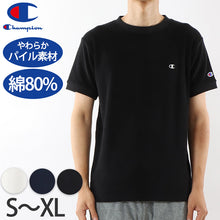 画像をギャラリービューアに読み込む, Champion Tシャツ メンズ 半袖 紳士 ウエア シャツ トップス S M L XL チャンピオン パイル生地 ロゴ シンプル ジム (在庫限り)
