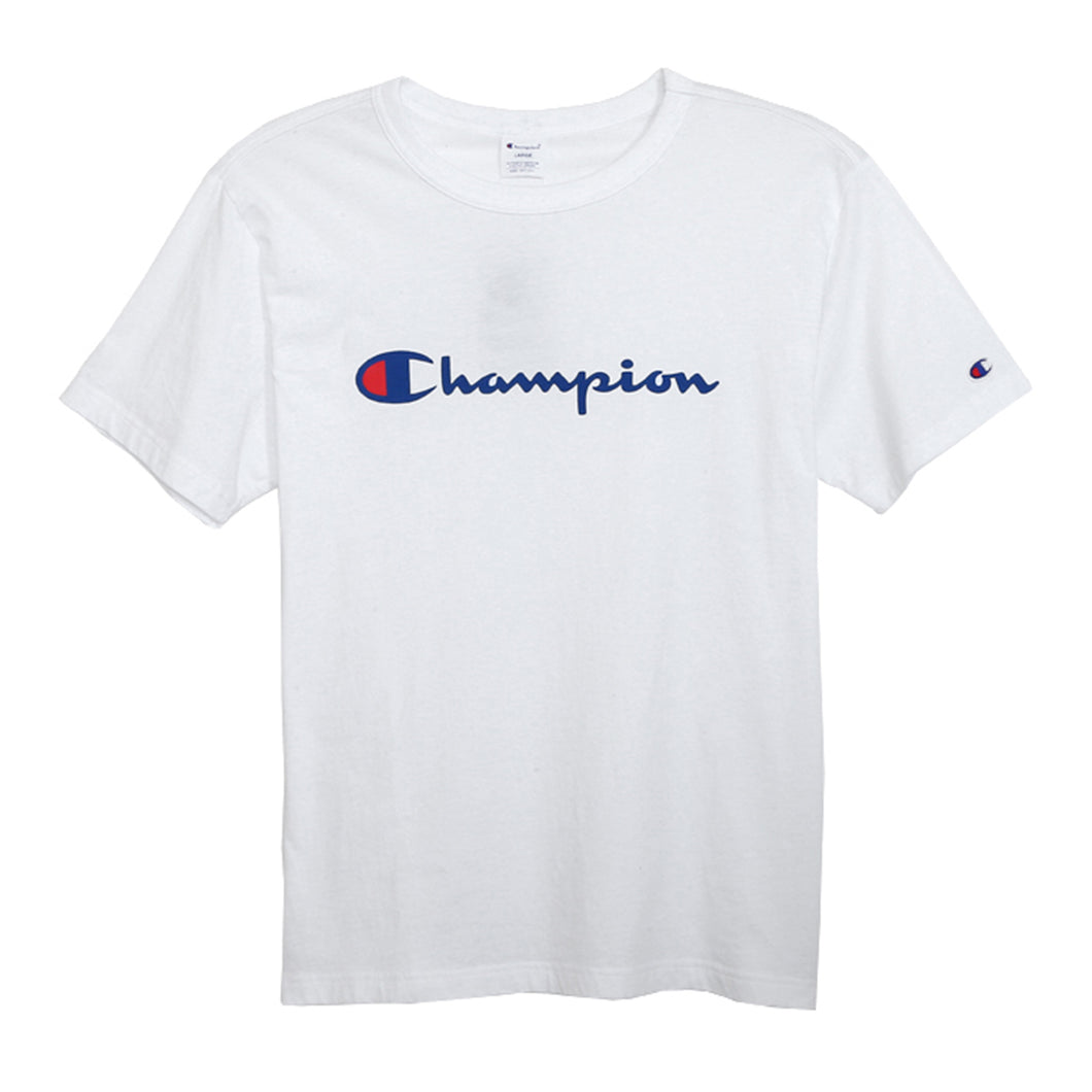 Champion メンズ 丸首 半袖Tシャツ (S～XL)(ベーシック チャンピオン ブランド 紳士 半袖シャツ 綿100% 大きいサイズあり) (在庫限り)