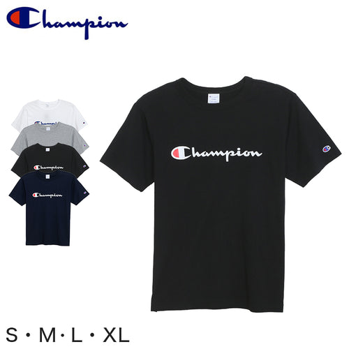 Champion メンズ 丸首 半袖Tシャツ (S～XL)(ベーシック チャンピオン ブランド 紳士 半袖シャツ 綿100% 大きいサイズあり) (在庫限り)
