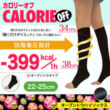 画像をギャラリービューアに読み込む, 着圧ソックス オープントウ 着圧 ハイソックス レディース 22-25cm 靴下 つま先なし オープントゥ 引き締め 美脚 むくみ改善 細く見せる 黒
