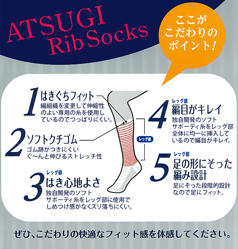アツギ ハイソックス 子供 白 靴下 キッズ ソックス 2足組 16-18cm～24