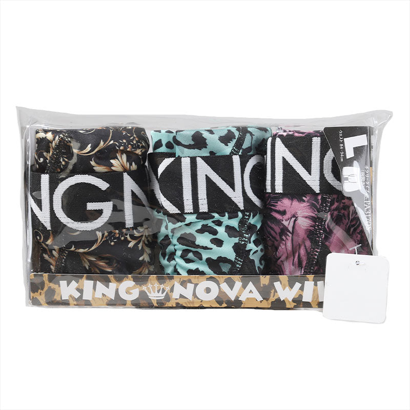 ボクサーパンツ 3枚組 メンズ 前開き セット ボクサーブリーフ インナー まとめ買い 柄もの イラスト 派手 M L LL M～LL 下着 男性