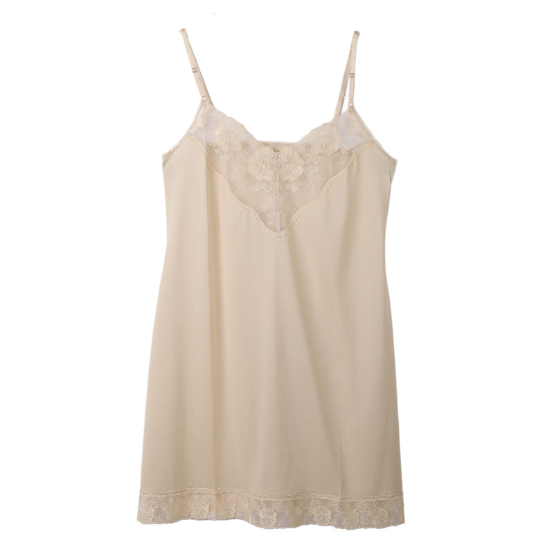 スリップ ロング レース キャミソール サテン 85cm丈 バスト80