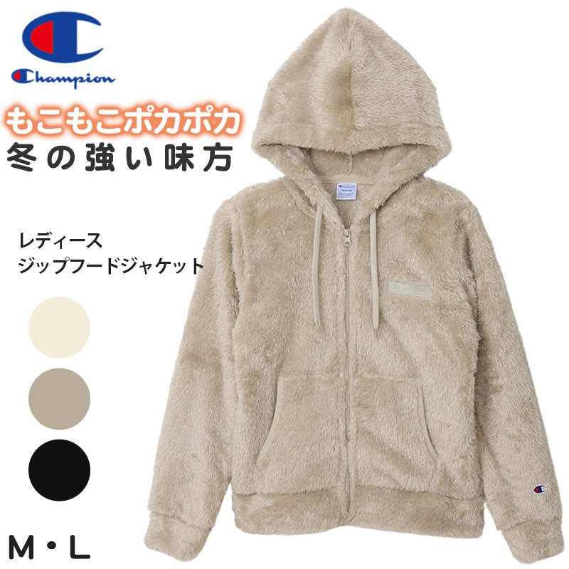 Champion×RCWBコラボ Championフリースジップパーカーベージュ Champion（チャンピオン） ボア ジップ フード フリースジャケット