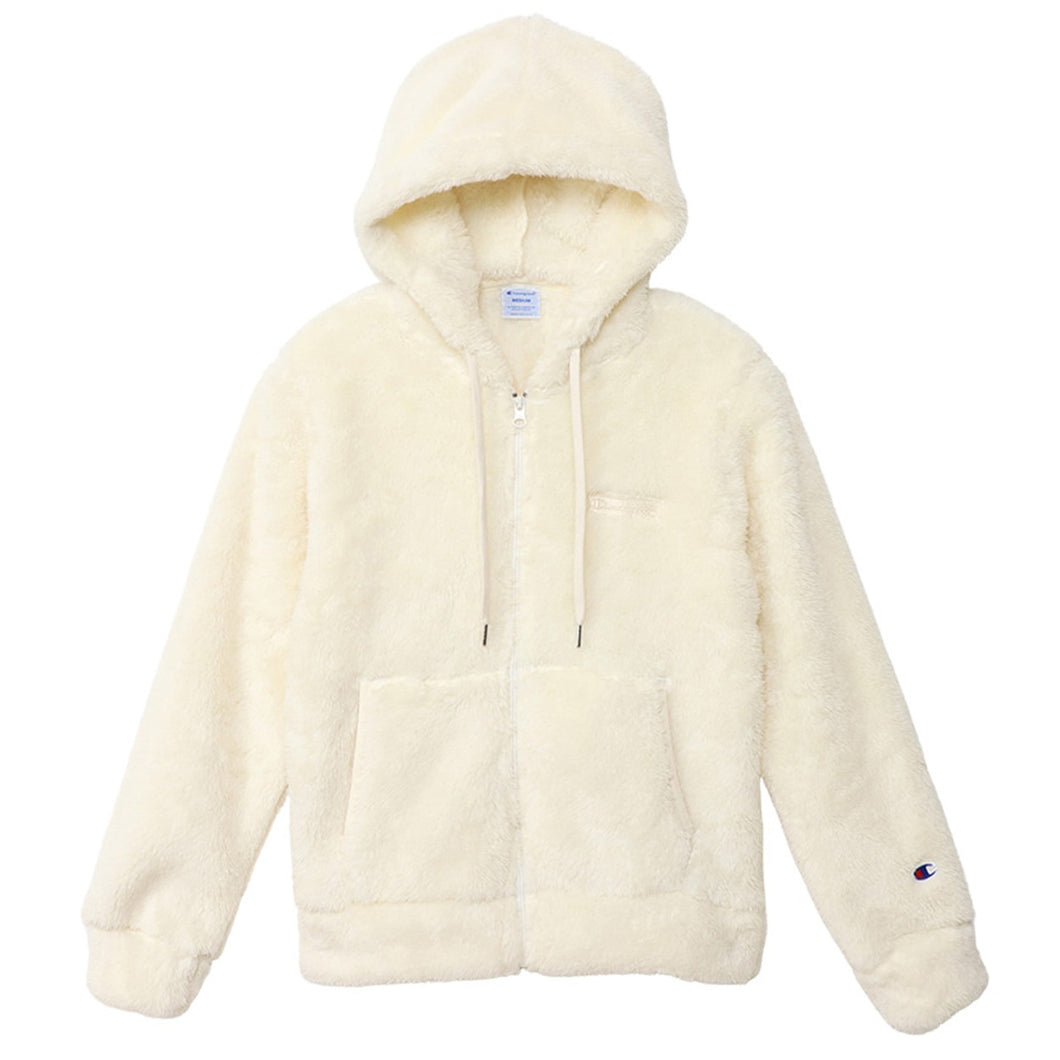 Champion レディース フリース ジャケット シープ M・L Champion ジップパーカー ロゴ入り フリース ボア 重ね着 冬 カジュアル ウィメンズ (送料無料) (在庫限り)