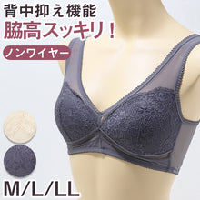 画像をギャラリービューアに読み込む, ノンワイヤーブラ 脇高 レディース M L LL ブラジャー ブラ レディース 下着 インナー レース かわいい
