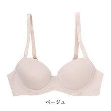 画像をギャラリービューアに読み込む, Tシャツブラ レディース ワイヤーブラ モールドカップ 3/4カップ アウターにひびきにくい つるんとカップ A70～D85 下厚カップ パッドポケット サイドボーンなし 2段3列ホック 薄手 シンプル 軽い バストメイク 響きにくい 女性用 下着 インナー
