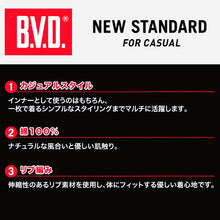 画像をギャラリービューアに読み込む, BVD メンズ インナー 半袖 リブクルーネックTシャツ 2枚組 M～LL (丸首 下着 男性 紳士 綿100% コットン bvd) (在庫限り)
