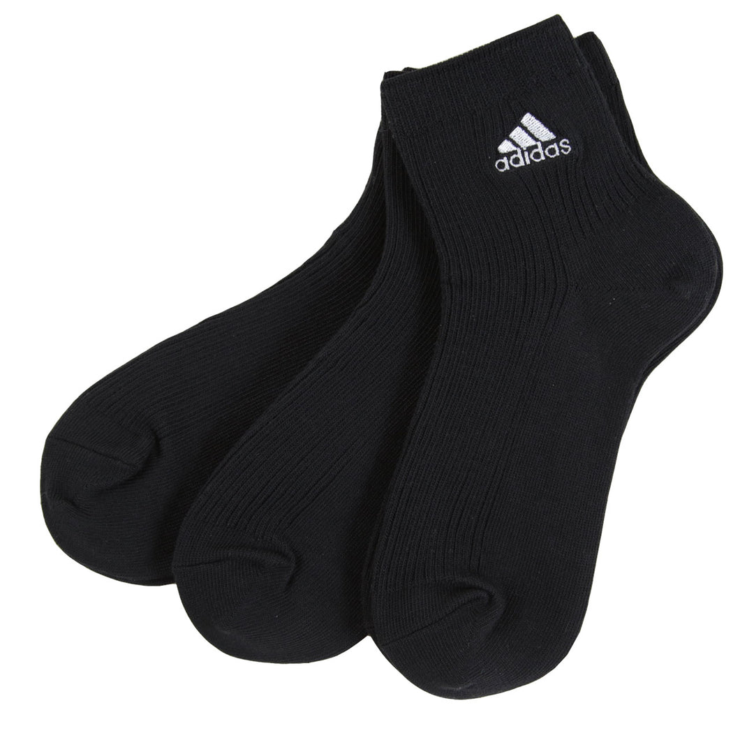 アディダス ショート ソックス ジュニア 3足組 19-21cm～23-25cm ショート丈 靴下 子供 スクールソックス 白 黒 ワンポイント 男子 通学 スポーツ 無地 リブ ワンポイントロゴ adidas