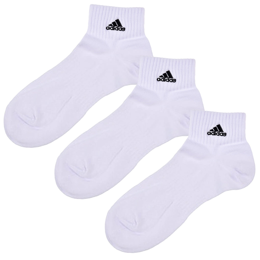 福助 adidas スニーカーソックス 3足組 消臭加工 24-26cm～28-30cm (アディダス ソックス 靴下 メンズ 男 セット まとめ買い フクスケ) (在庫限り)