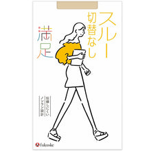 画像をギャラリービューアに読み込む, 福助 満足 ストッキング 切替なしスルー S-M～L-LL (フクスケ レディース パンスト トータルスルー) (在庫限り)

