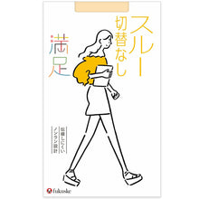 画像をギャラリービューアに読み込む, 福助 満足 ストッキング 切替なしスルー S-M～L-LL (フクスケ レディース パンスト トータルスルー) (在庫限り)
