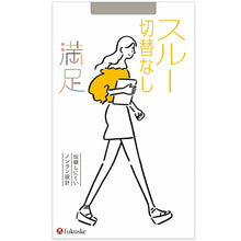 画像をギャラリービューアに読み込む, 福助 満足 ストッキング 切替なしスルー S-M～L-LL (フクスケ レディース パンスト トータルスルー) (在庫限り)
