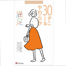 画像をギャラリービューアに読み込む, 福助 満足 30デニール ストッキング シアータイツ S-M～L-LL フクスケ レディース パンスト 薄手 タイツ カバー力
