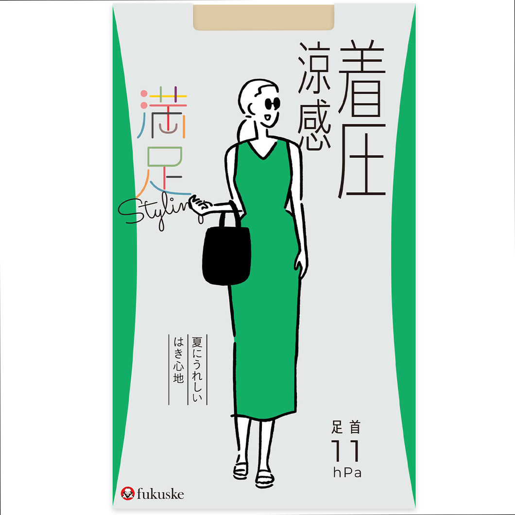 福助 満足 着圧サマーストッキング M-L・L-LL (フクスケ レディース パンスト コンジュゲード) (在庫限り)