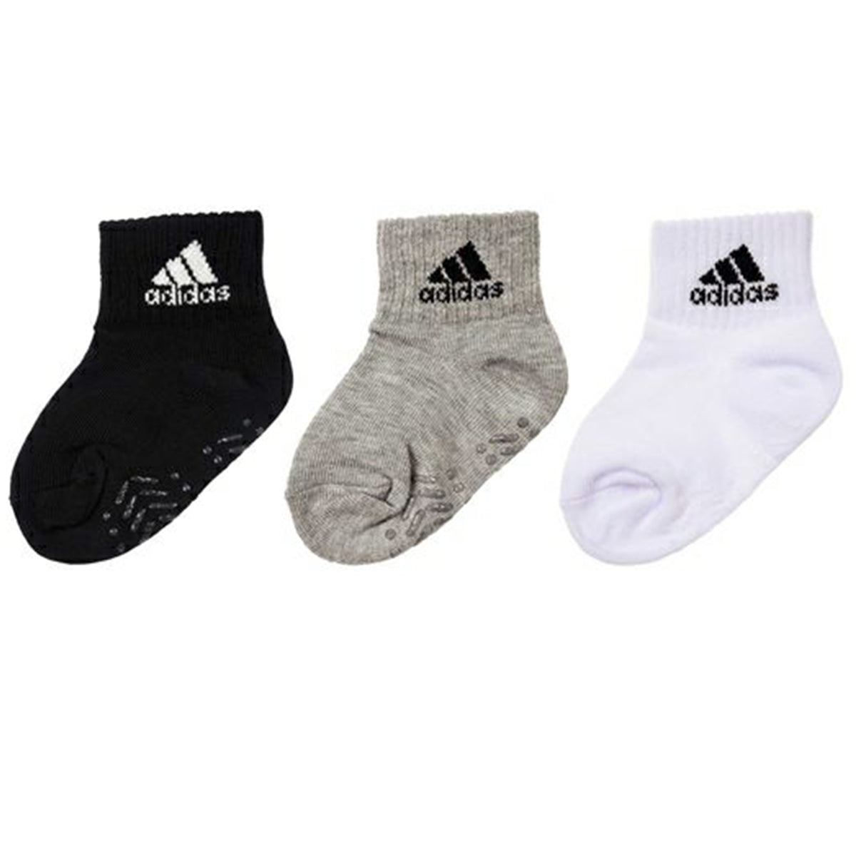 ベビーソックス 靴下 3足セット アディダス かわいい 滑り止め adidas 3足組 9-14cm (ベビー ベビー服 ソックス 男の子 女の子  ミニ丈 可愛い おしゃれ) (在庫限り)