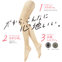 画像をギャラリービューアに読み込む, 福助 満足 もも丈 口ゴムゆったり ストッキング 22-25cm (フクスケ レディース 伝線しにくい ゆったりサイズ)
