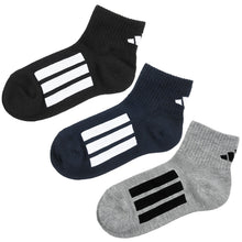 画像をギャラリービューアに読み込む, adidas 靴下 男の子 ショート丈 メッシュ 3足セット 19-21cm～23-25cm (ソックス スニーカーソックス キッズ 子ども アディダス ロゴ 夏 スポーツ ブランド 3P かっこいい 消臭 丈夫) (在庫限り)
