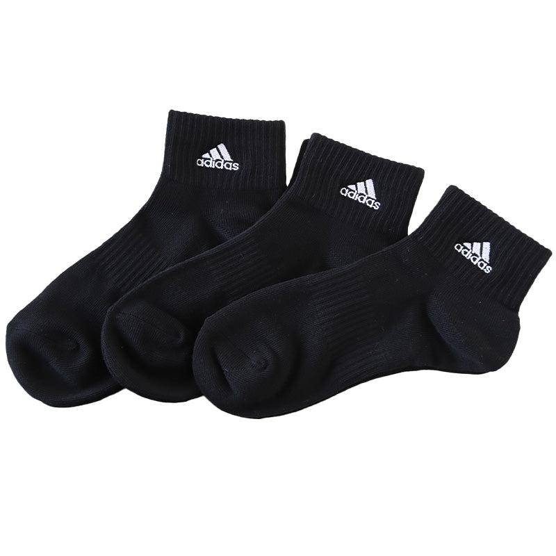 靴下 ソックス スクールソックス adidas 男子 女子 3P 19-21 21-23 23-25 22-24cm 中学生 高校生 黒 女の子 紺 くつ下 ワンポイント 丈夫 消臭 補強 片面刺繍