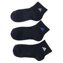 画像をギャラリービューアに読み込む, 靴下 ソックス スクールソックス adidas 男子 女子 3足セット 19-21 21-23 23-25 22-24cm 中学生 高校生 黒 女の子 紺 くつ下 ワンポイント 丈夫 消臭 補強 片面刺繍

