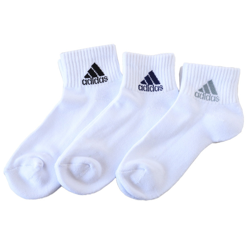 靴下 ショートソックス 子供 男子 女子 adidas 底パイル 3足組 21-23cm 23-25cm アディダス キッズ ジュニア スポーツ スクール 男の子 女の子 ワンポイント ロゴ 消臭 白