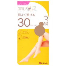 画像をギャラリービューアに読み込む, 福助 タイツ 30デニール ひざ下 薄手 3足組 22-25cm レディース シアータイツ 黒 ベージュ ストッキング 膝下 透け感 パンツスタイル
