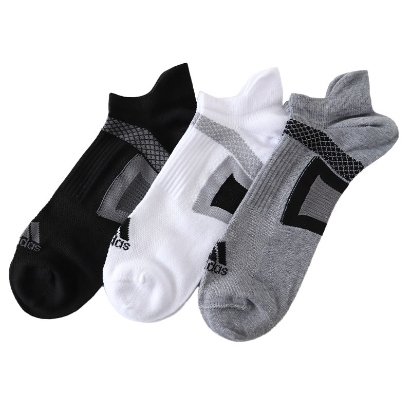 靴下 ソックス スニーカーソックス メンズ 3足 24-26cm 26-28cm アディダス 男性 紳士 補強 短い くるぶし セット メッシュ  (在庫限り)