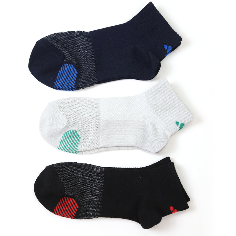 靴下 キッズ 子供用 ショートソックス 3足組 adidas 19-21cm～23-25cm ソックス スニーカーソックス 子ども ジュニア ワンポイント 丈夫 スポーツソックス (在庫限り)