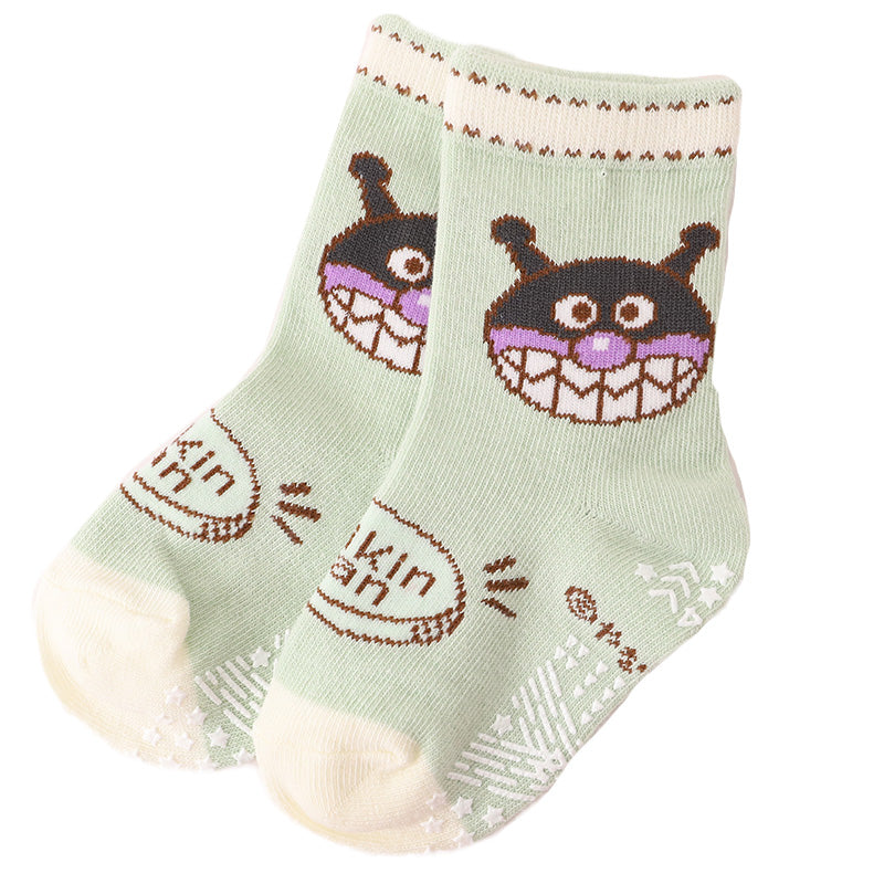 アンパンマン 靴下 キッズ ベビーソックス クルー丈 男の子 女の子 滑り止め 9～14cm 子供 かわいい ソックス キャラクター靴下 ベビー キャラクター すべり止め ドキンちゃん コキンちゃん