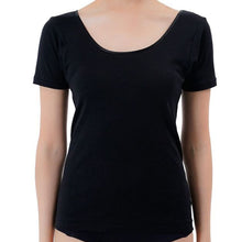 画像をギャラリービューアに読み込む, 満足 綿100％ 三分袖 シャツ M～LL 半袖 インナー レディース コットン 100% ３分 下着 保湿 しっとり 無地 インナーシャツ 肌着 女性 婦人
