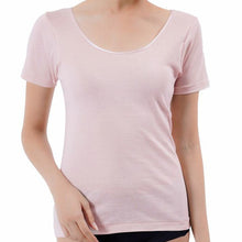 画像をギャラリービューアに読み込む, 満足 綿100％ 三分袖 シャツ M～LL 半袖 インナー レディース コットン 100% ３分 下着 保湿 しっとり 無地 インナーシャツ 肌着 女性 婦人
